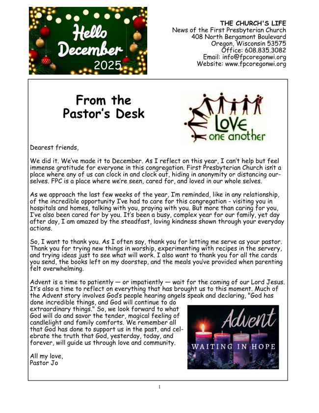 December Newsletter Available Now
