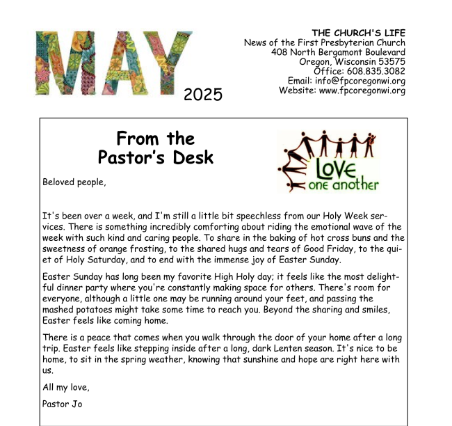 May Newsletter Available Now