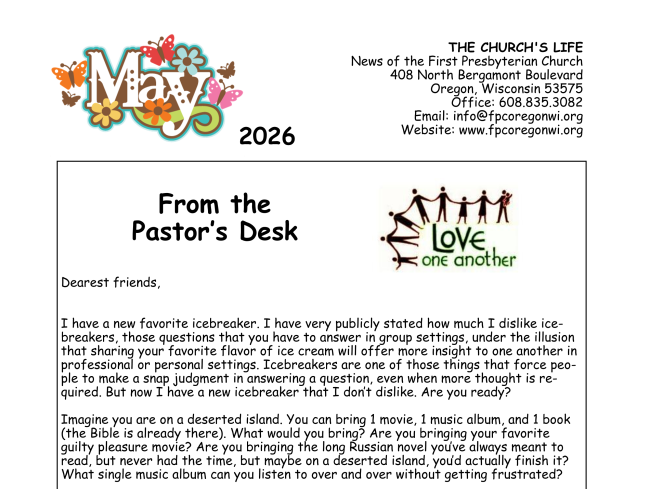 May Newsletter Available Now