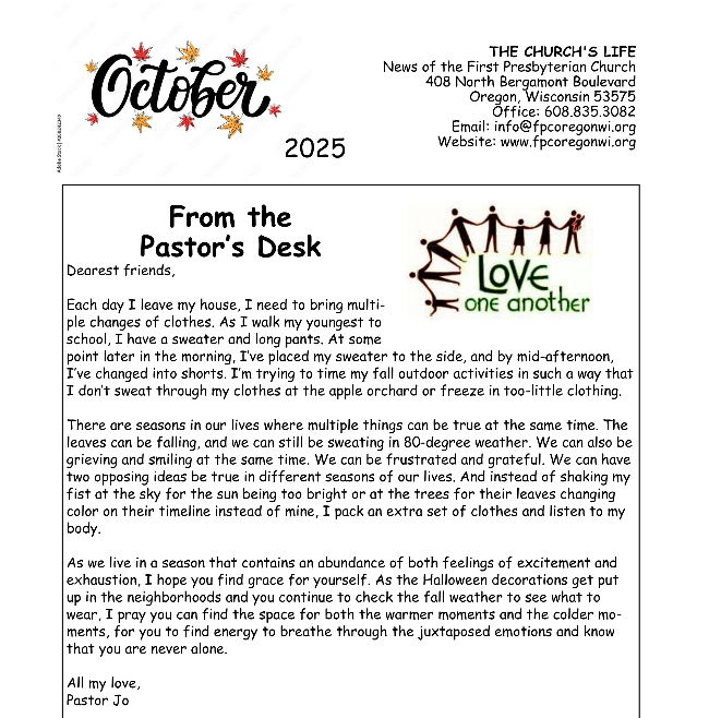 October Newsletter Available Now